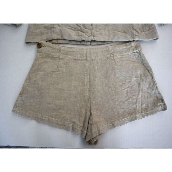 Free People OB1546322 Women's Sz 0 Stone/Beige If You Try Short Suit Set - Picture 9 of 16